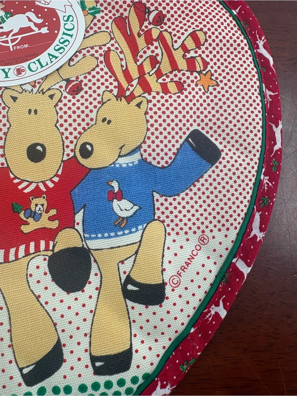 Red Holiday Reindeer Heart Pot Holder